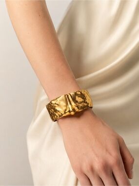 Schiaparelli Gold Nose Cuff Bracelet Surreal Statement Piece